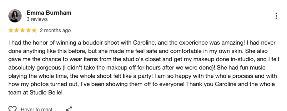 A picture showing Studio Belle - Photography Studio Reviews